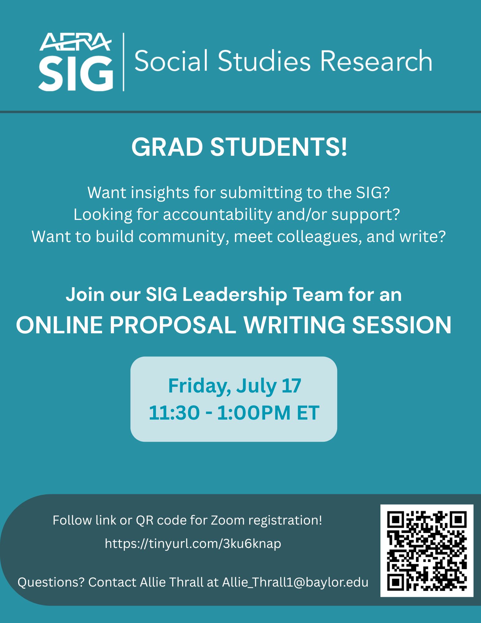 SSR SIG Proposal Writing Workshop 1